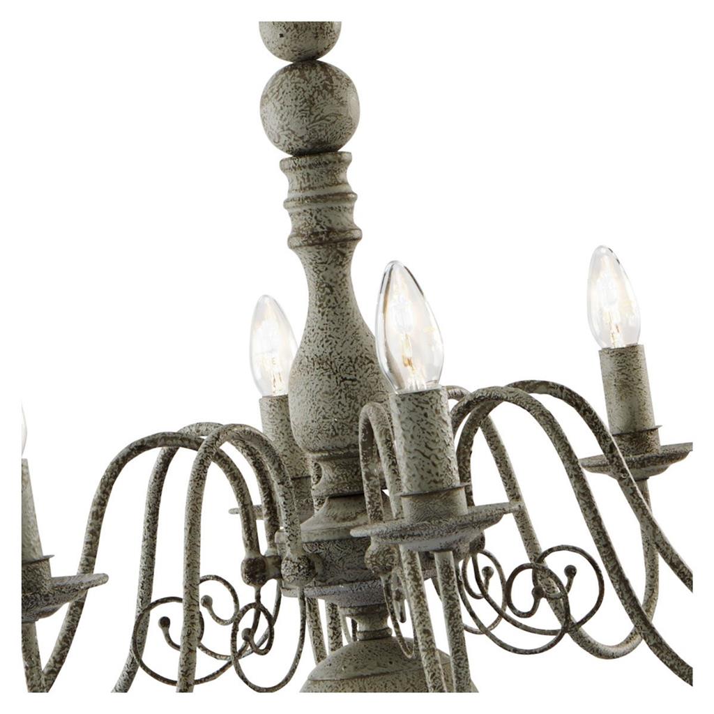 Greythorne 5/8Lt Multi-Arm Pendant - Textured Grey Metal
