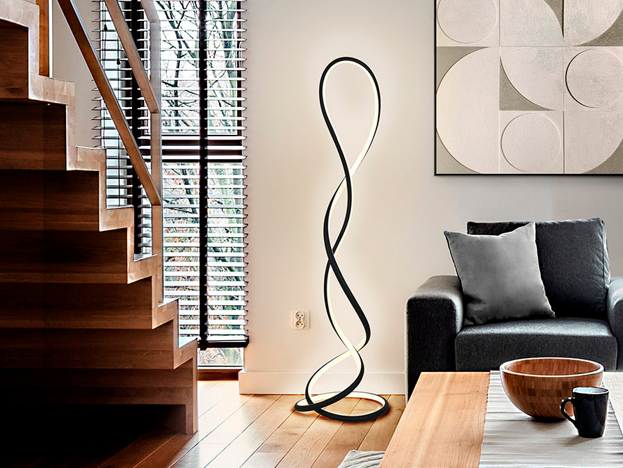 Evania Floor Lamp - Matt Black Finish