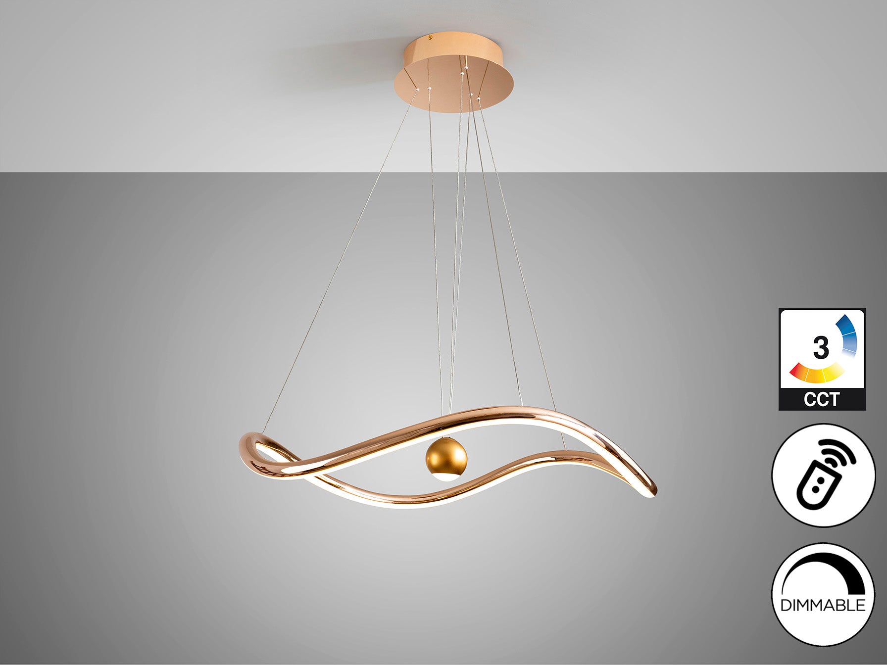 Romina Ceiling Light - Gloss Golden Finish