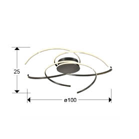 CADENCE - LARGE CEILING LAMP- BLACK