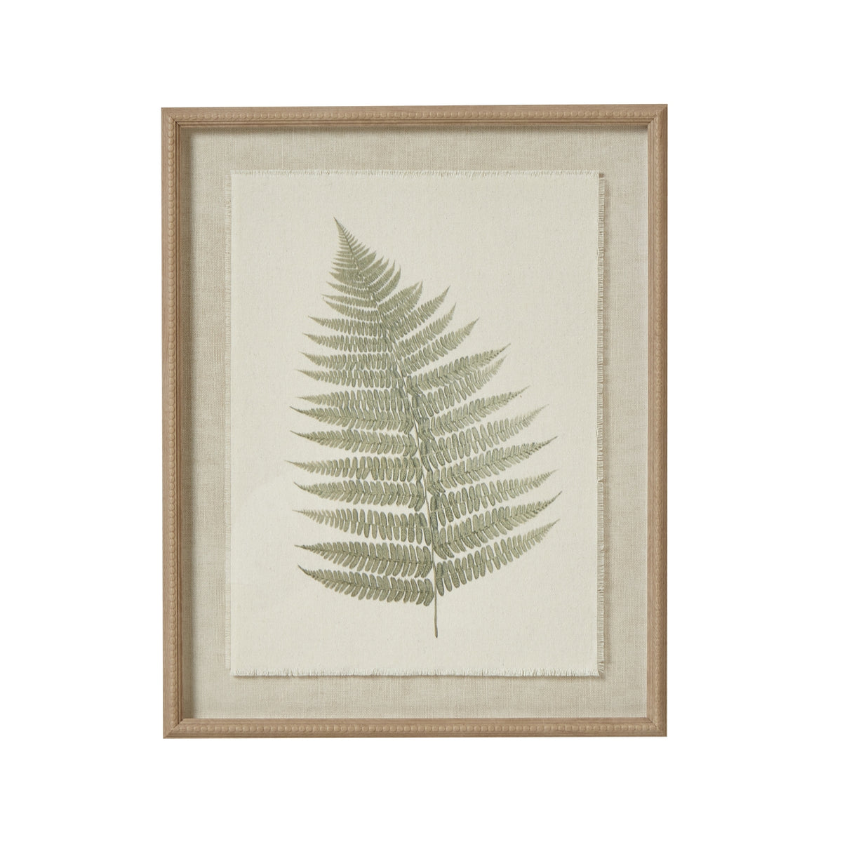 Bracken Art On Texture-Torn Paper With Beaded Frame- Promotional Offer