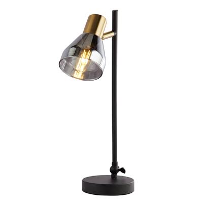 Westminster Task/Reading Lamp - Brass & Smoked Glass