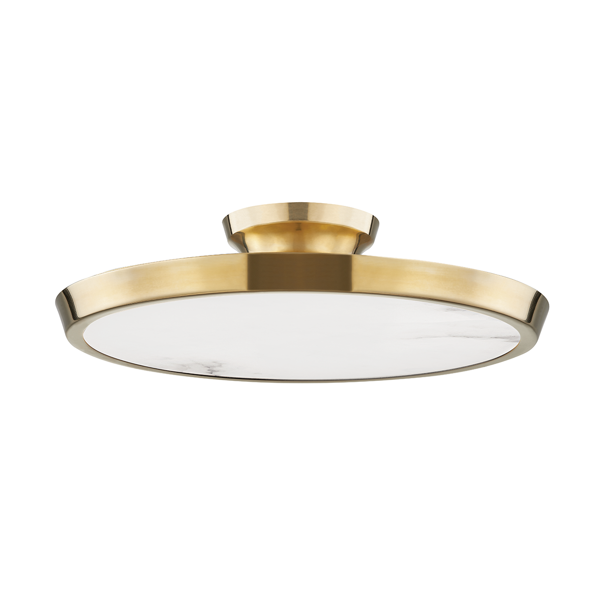 Draper LED Flush Mount -  Aged Brass