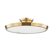 Draper LED Flush Mount -  Aged Brass