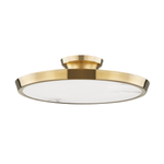 Draper LED Flush Mount -  Aged Brass