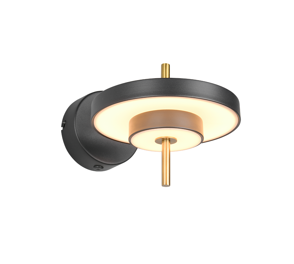 Keaton Wall Light- Warm Grey/ Black Gold Finishes