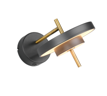Keaton Wall Light- Warm Grey/ Black Gold Finishes
