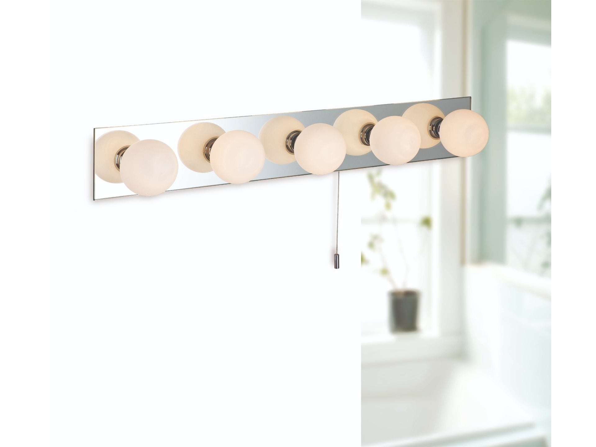 Showtime Mirror Wall Light with Opal Glass