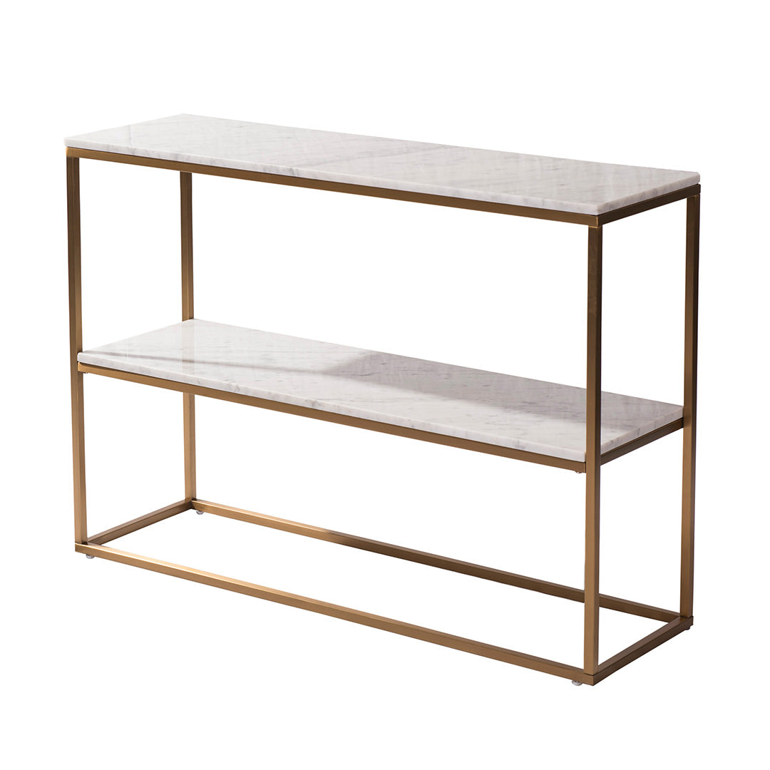 Faceby Bookcase - Gold & Marble