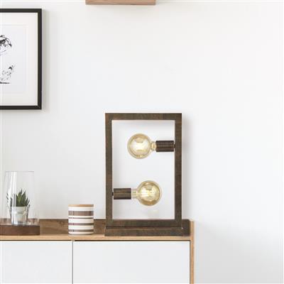 Oblong 2Lt Table Lamp - Bronze