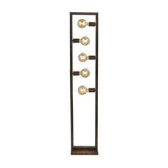 Oblong 5Lt Floor Lamp - Rustic Brown Metal E27