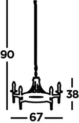 Cartwheel II  5/8/12Lt Multi-Arm Pendant - Black Finish
