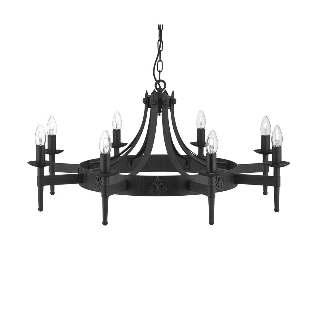 Cartwheel II  5/8/12Lt Multi-Arm Pendant - Black Finish