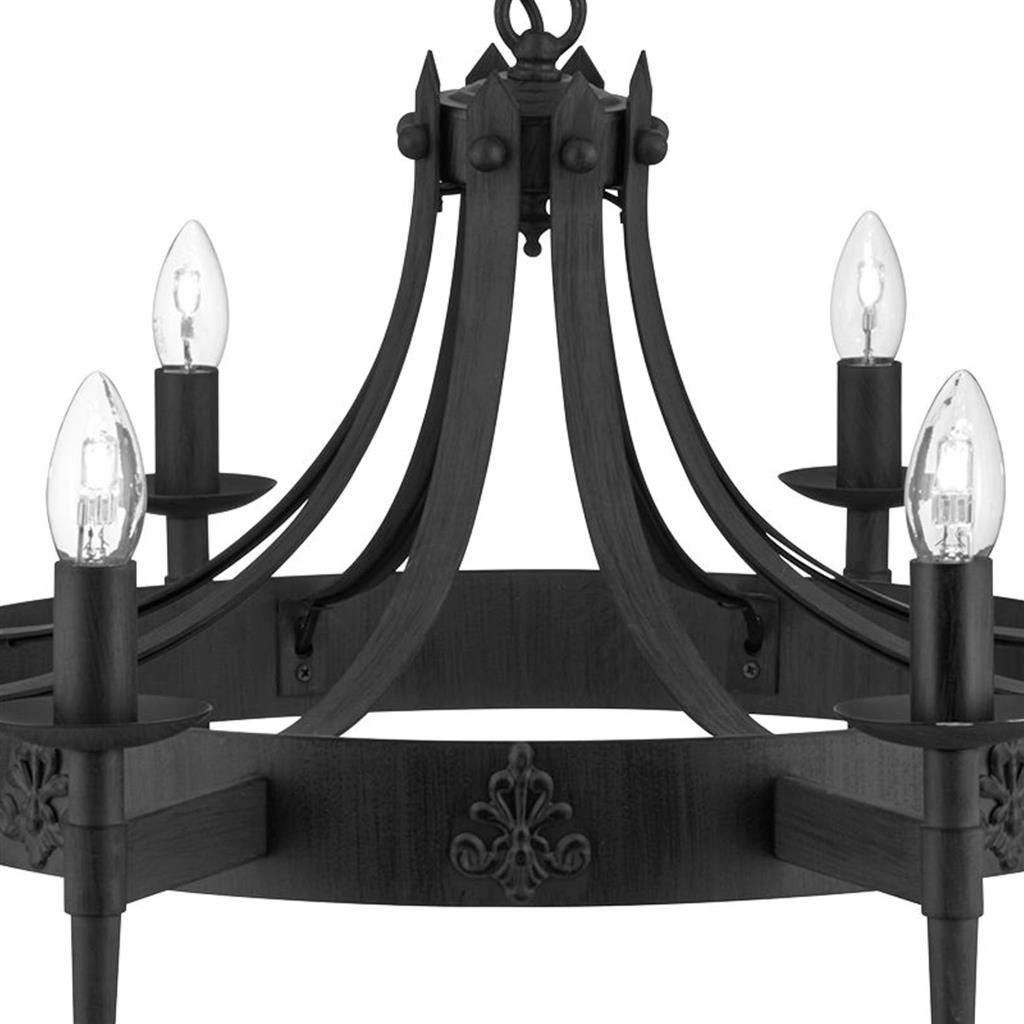 Cartwheel II  5/8/12Lt Multi-Arm Pendant - Black Finish