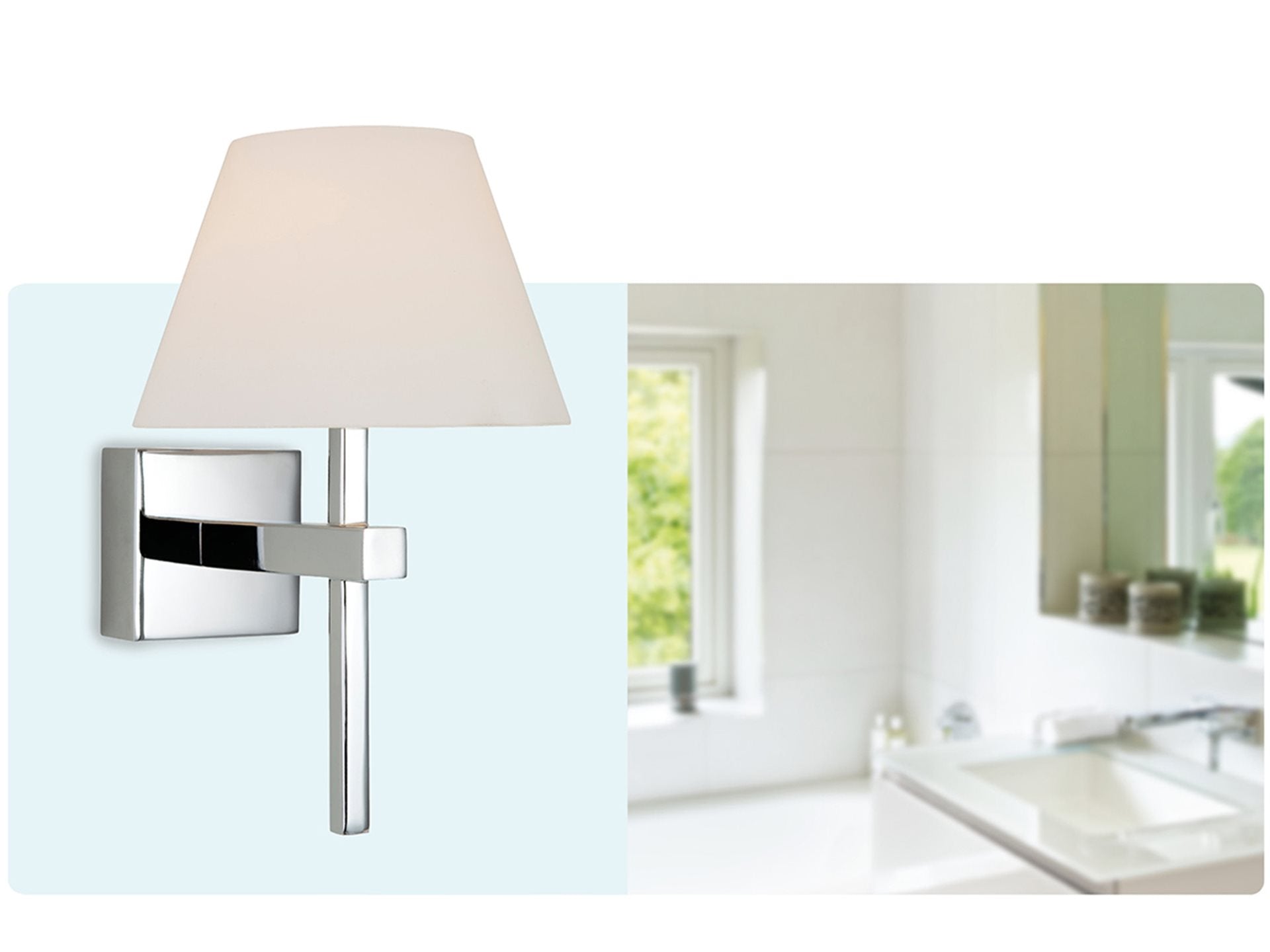 Fabio Wall Light- Chrome with Opal Glass