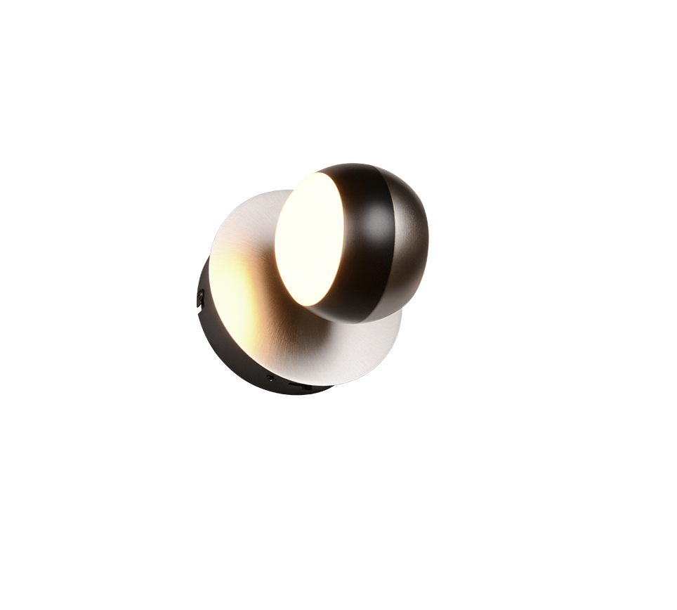 Orbit Wall lamp- Nickel/ Black Finishes