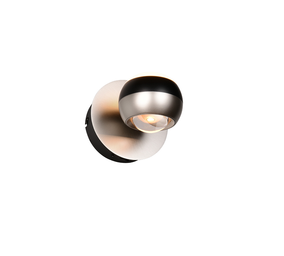Orbit Wall lamp- Nickel/ Black Finishes