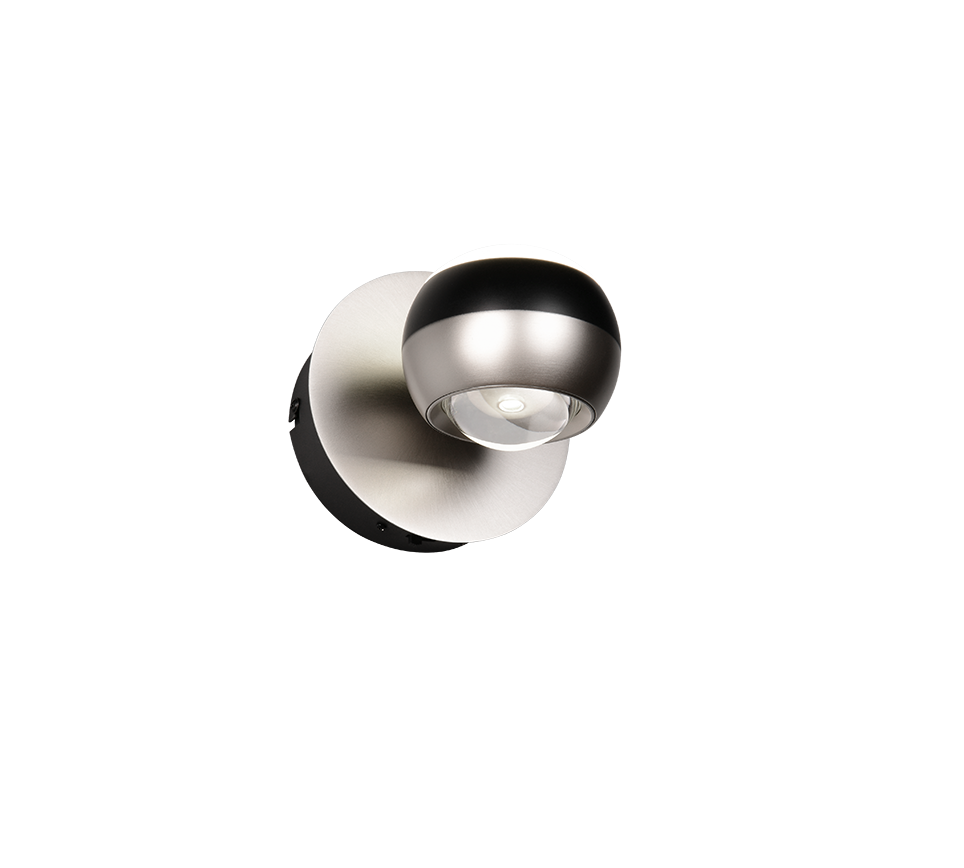 Orbit Wall lamp- Nickel/ Black Finishes