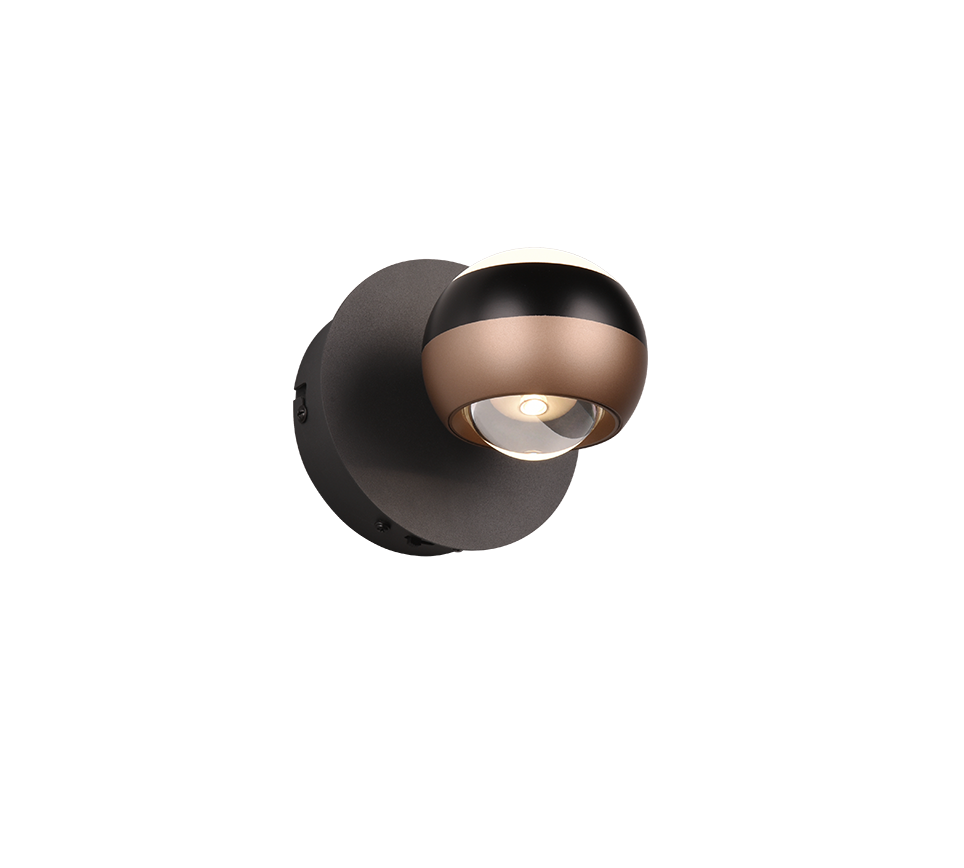 Orbit Wall lamp- Nickel/ Black Finishes