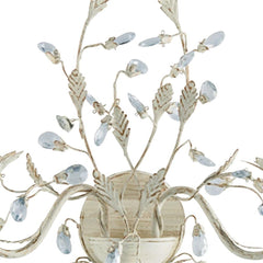Alamandite 2Lt Wall Light - Cream & Gold Metal, Glass Drops