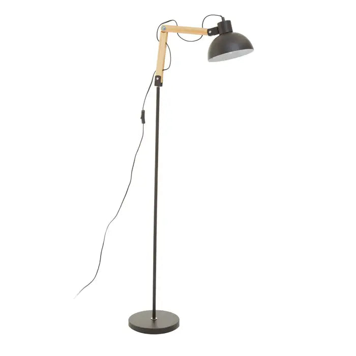 Blaine Wood & Metal Floor Lamp - Various Colours Available