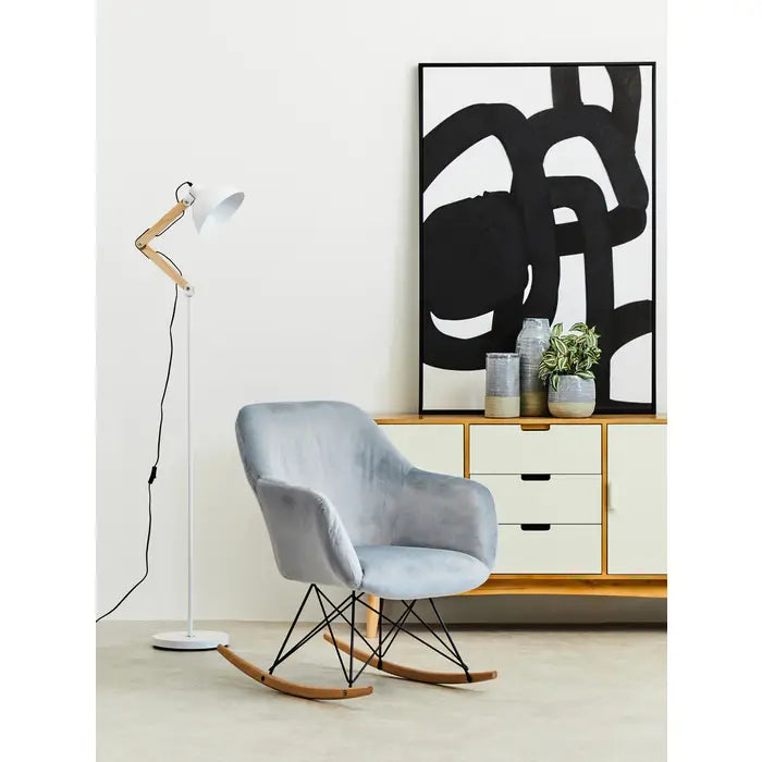 Blaine Wood & Metal Floor Lamp - Various Colours Available