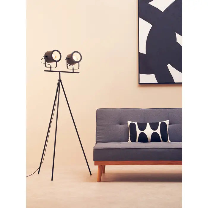 Swedish Two Spotlight Matte Black Tripod