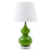 Rugby Light Green Glass Table Lamp with Chrome Base