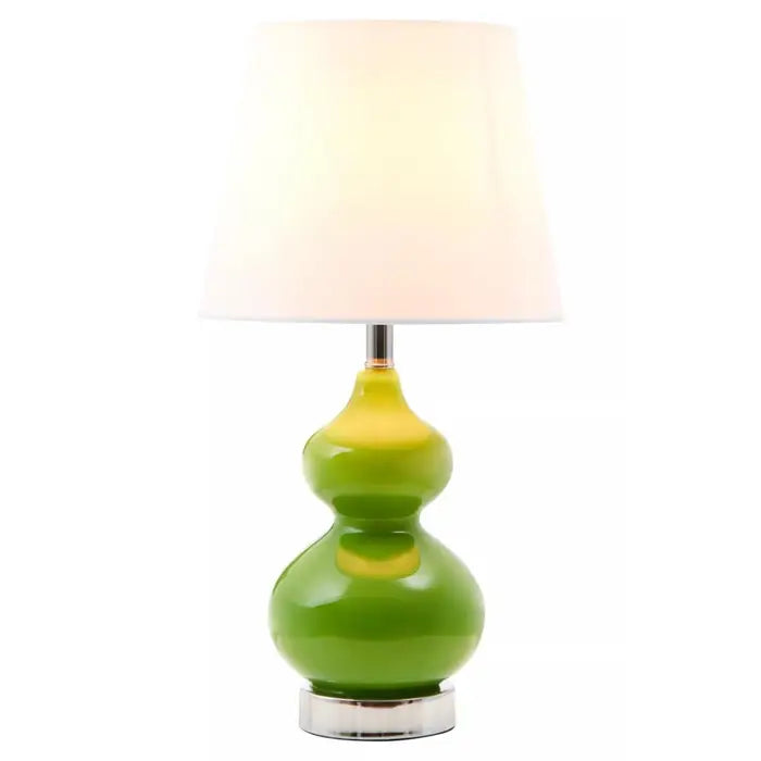 Rugby Light Green Glass Table Lamp with Chrome Base