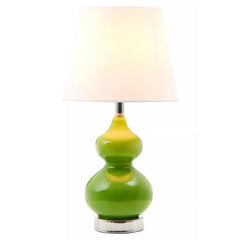 Rugby Light Green Glass Table Lamp with Chrome Base