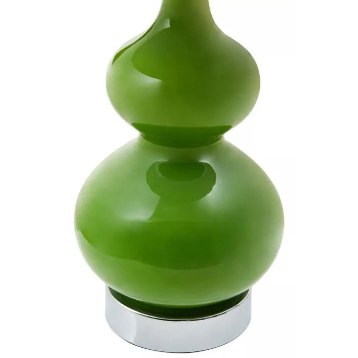 Rugby Light Green Glass Table Lamp with Chrome Base