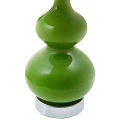 Rugby Light Green Glass Table Lamp with Chrome Base