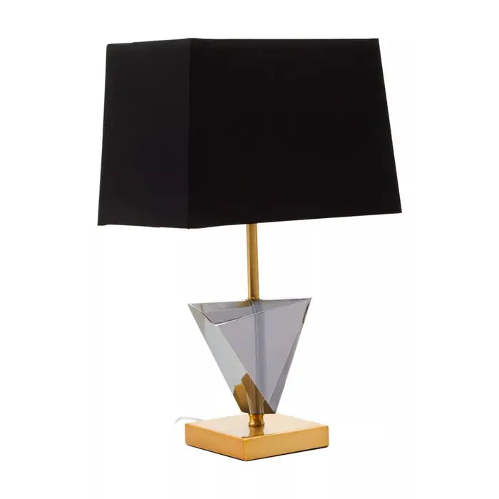 Haltwhistle Smoked Crystal Table Lamp with Gold Metal