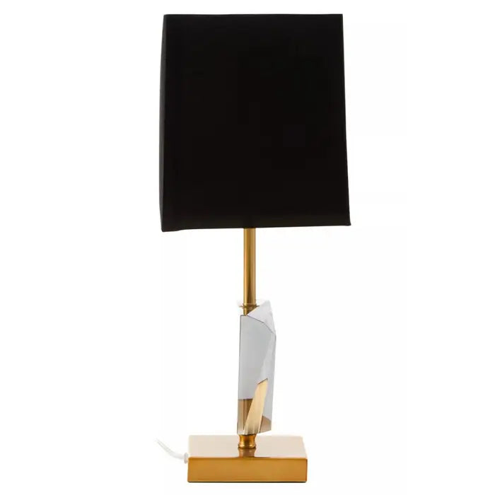 Haltwhistle Smoked Crystal Table Lamp with Gold Metal