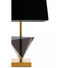 Haltwhistle Smoked Crystal Table Lamp with Gold Metal