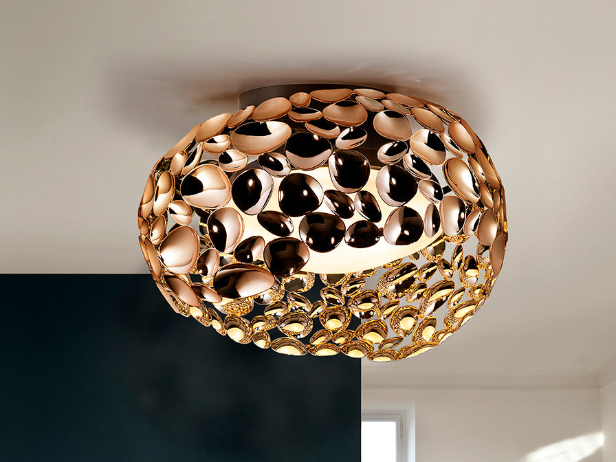 Narisa Flush Ceiling Light- Rose Gold/ White/ Chrome Finishes