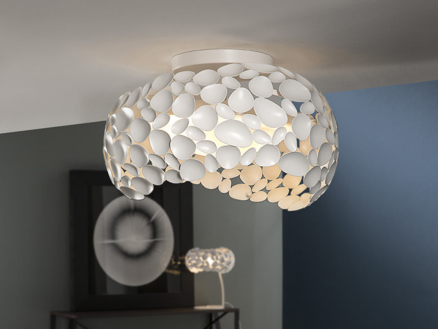 Narisa Flush Ceiling Light- Rose Gold/ White/ Chrome Finishes