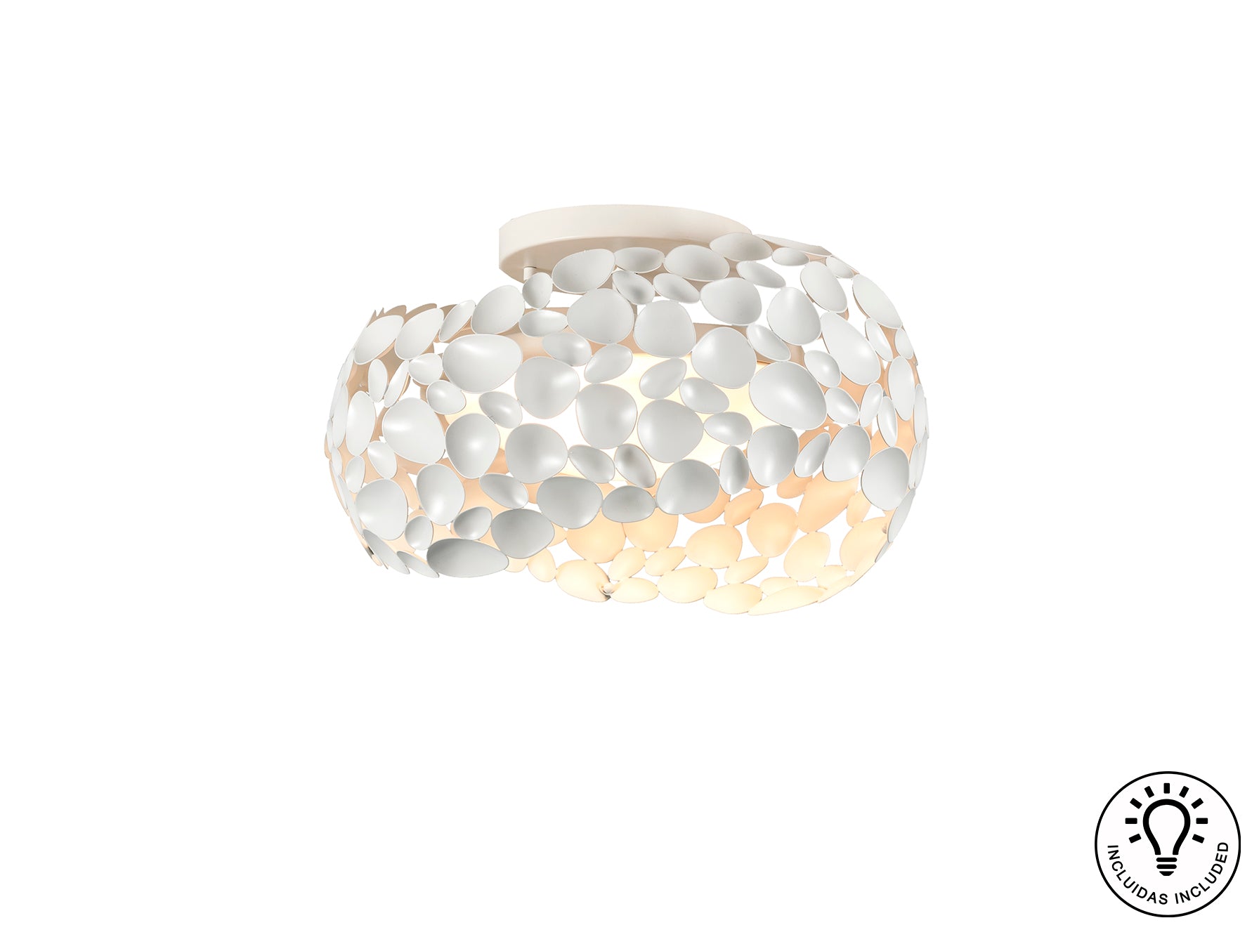 Narisa Flush Ceiling Light- Rose Gold/ White/ Chrome Finishes