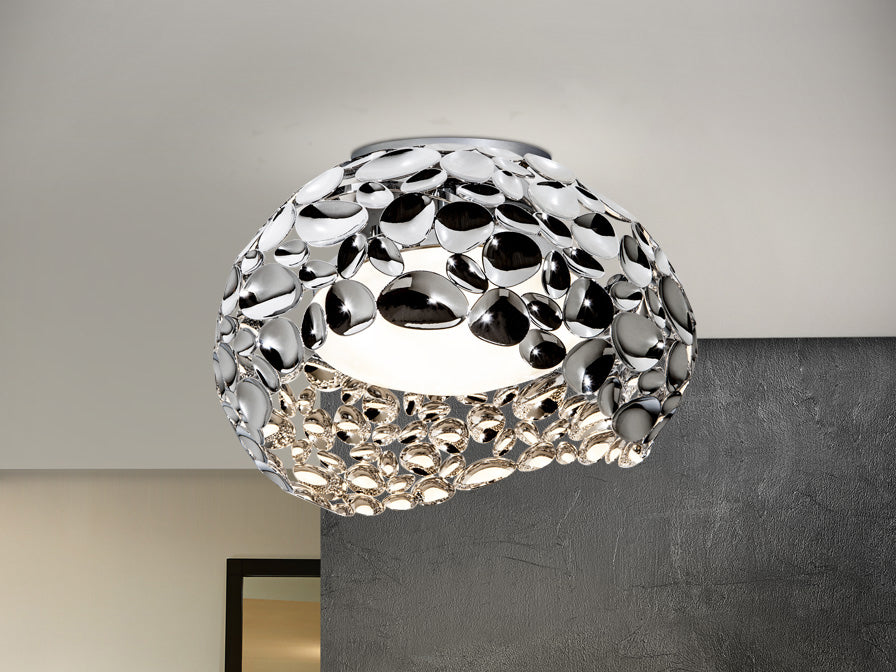 Narisa Flush Ceiling Light- Rose Gold/ White/ Chrome Finishes