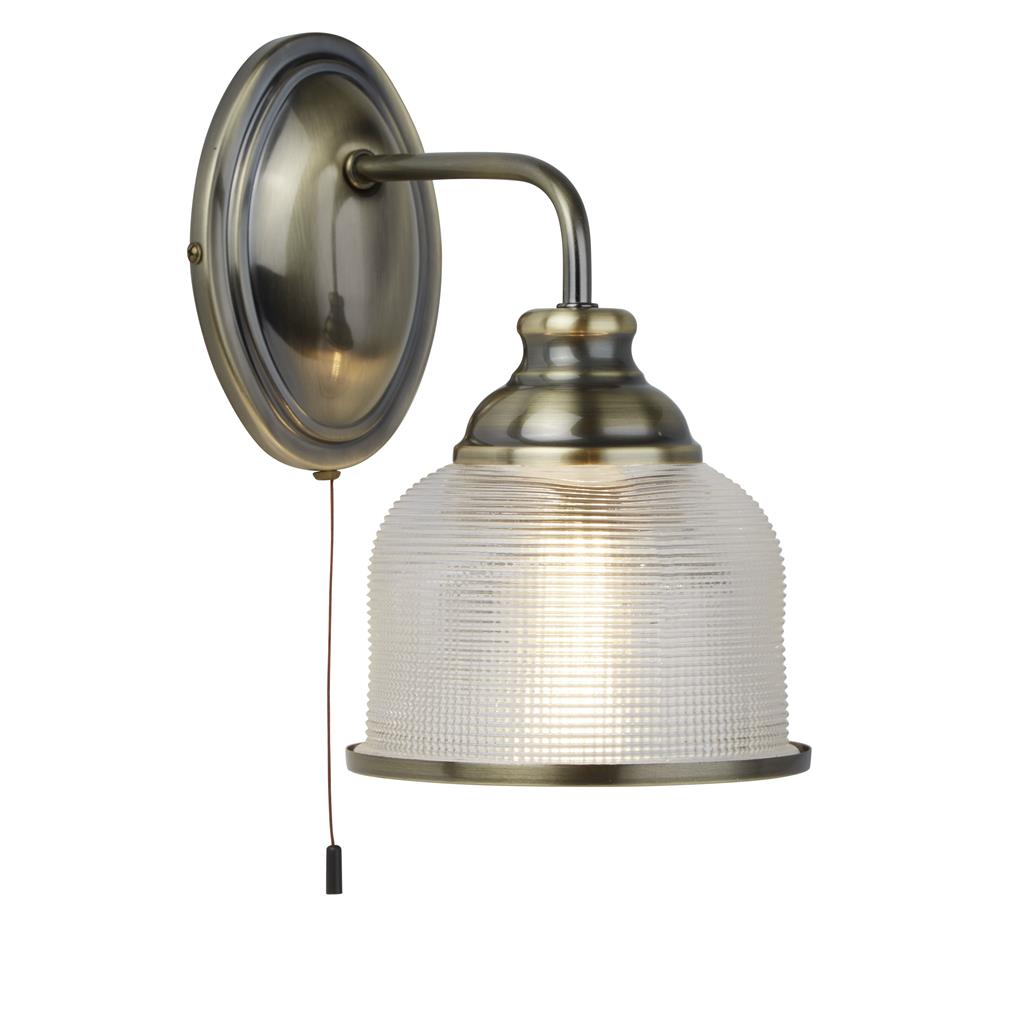 Bistro II 1Lt Wall Light - Antique Brass/Satin Silver