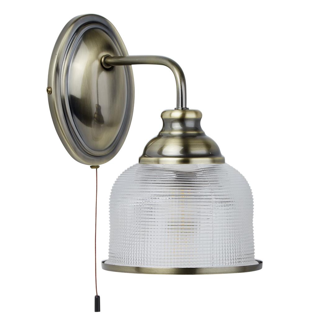 Bistro II 1Lt Wall Light - Antique Brass/Satin Silver