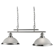 Bistro 2/3Lt Kitchen Light  - Satin Silver/Antique Brass Finish