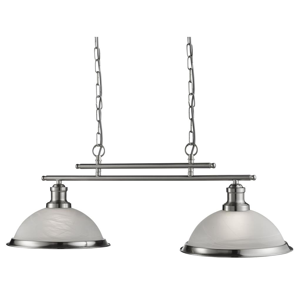 Bistro 2/3Lt Kitchen Light  - Satin Silver/Antique Brass Finish