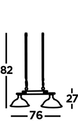 Bistro 2/3Lt Kitchen Light  - Satin Silver/Antique Brass Finish