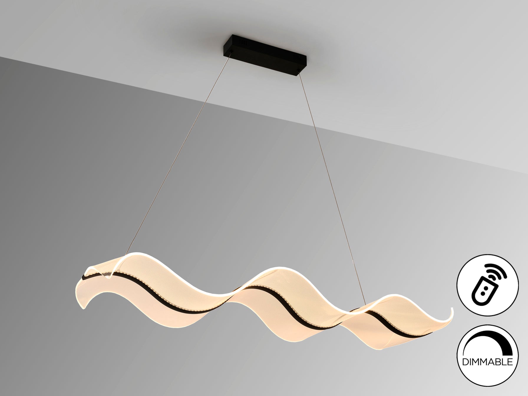 Olas LED Linear Pendant - Black