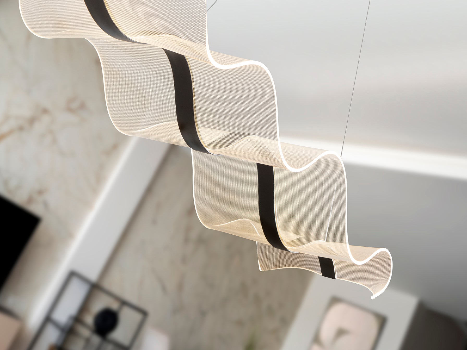 Olas LED Linear Pendant - Black