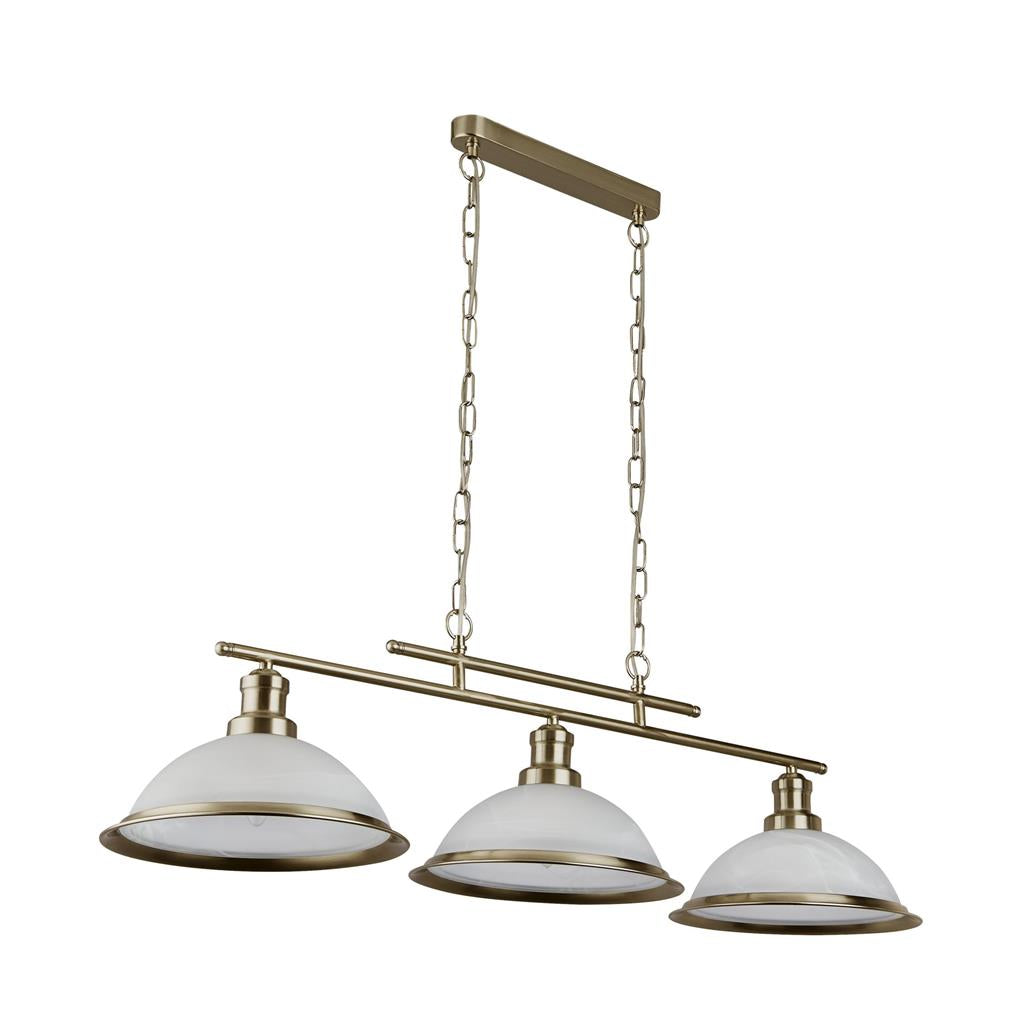 Bistro 2/3Lt Kitchen Light  - Satin Silver/Antique Brass Finish