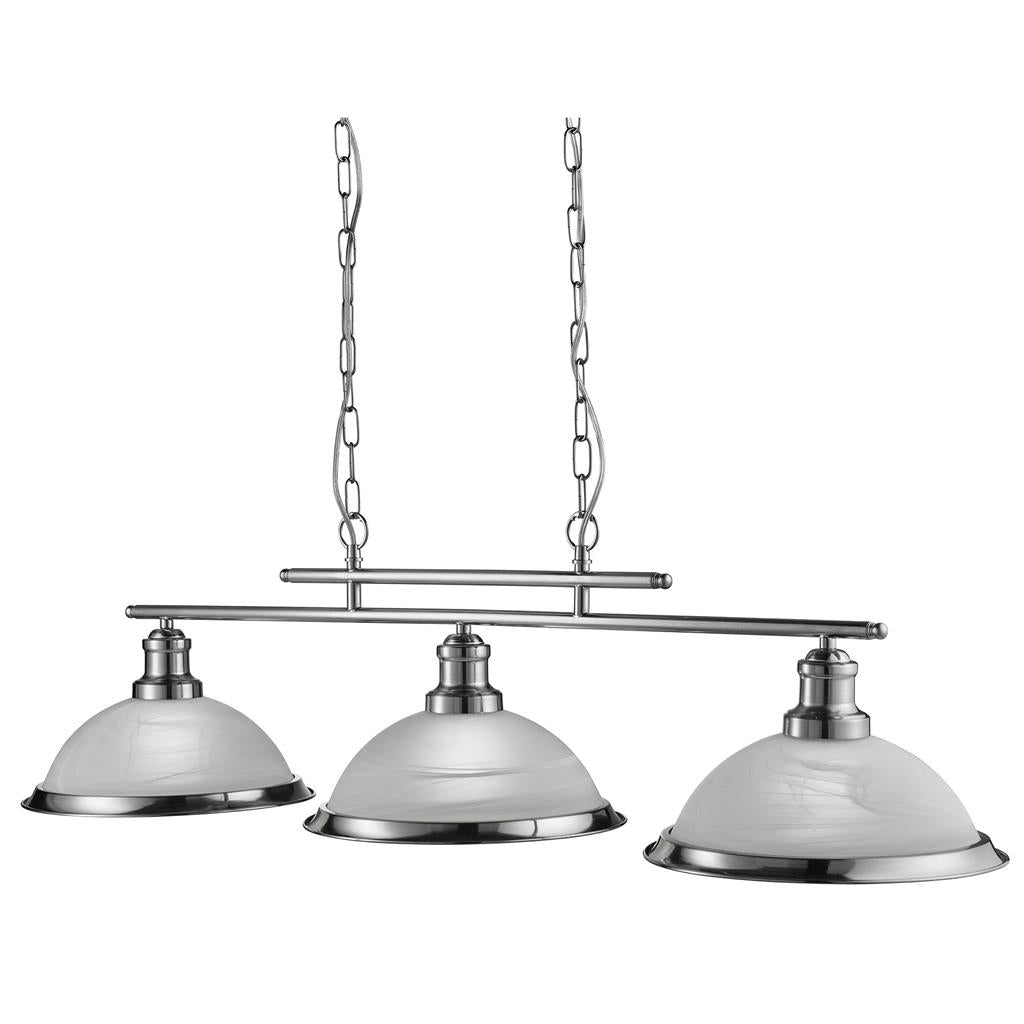 Bistro 2/3Lt Kitchen Light  - Satin Silver/Antique Brass Finish