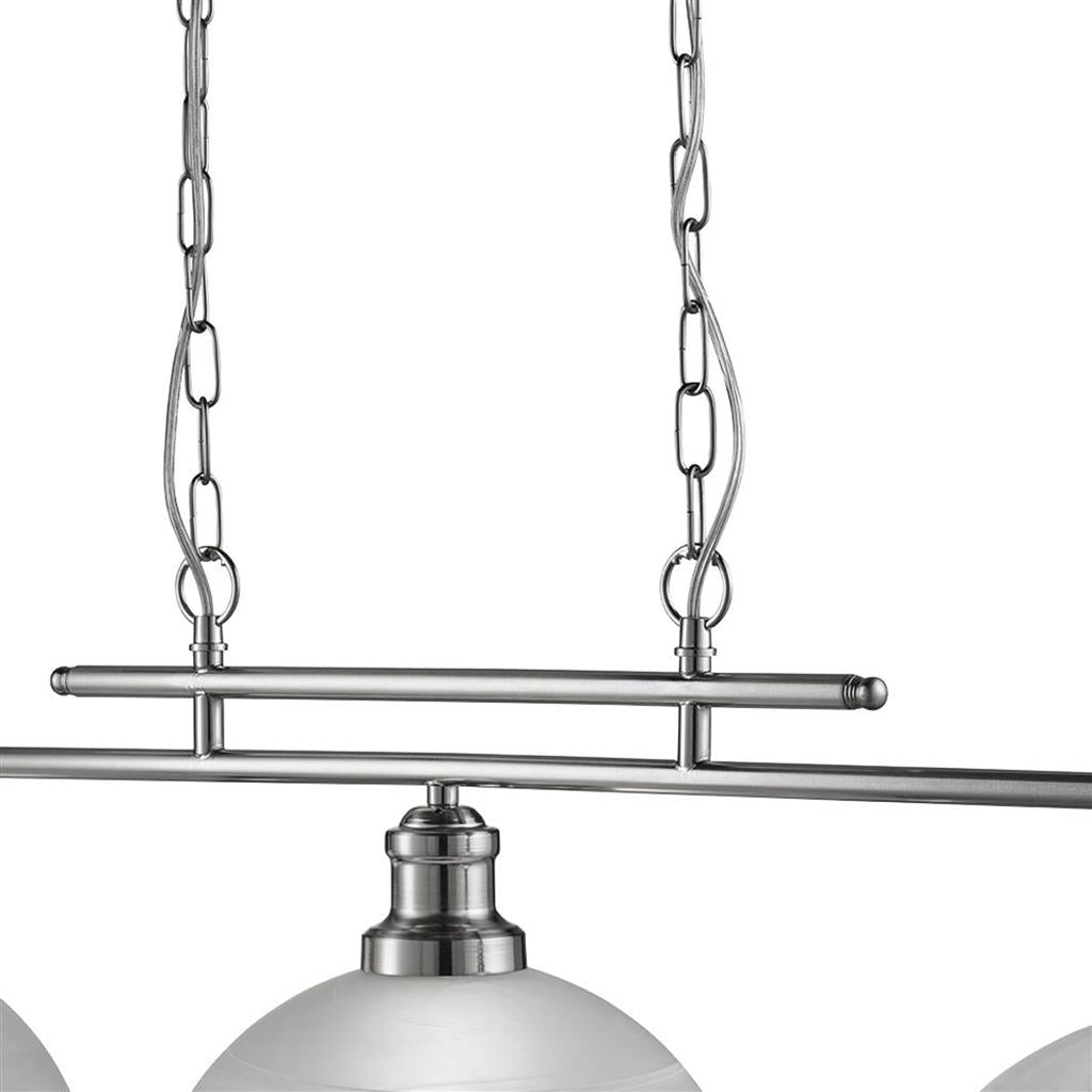 Bistro 2/3Lt Kitchen Light  - Satin Silver/Antique Brass Finish