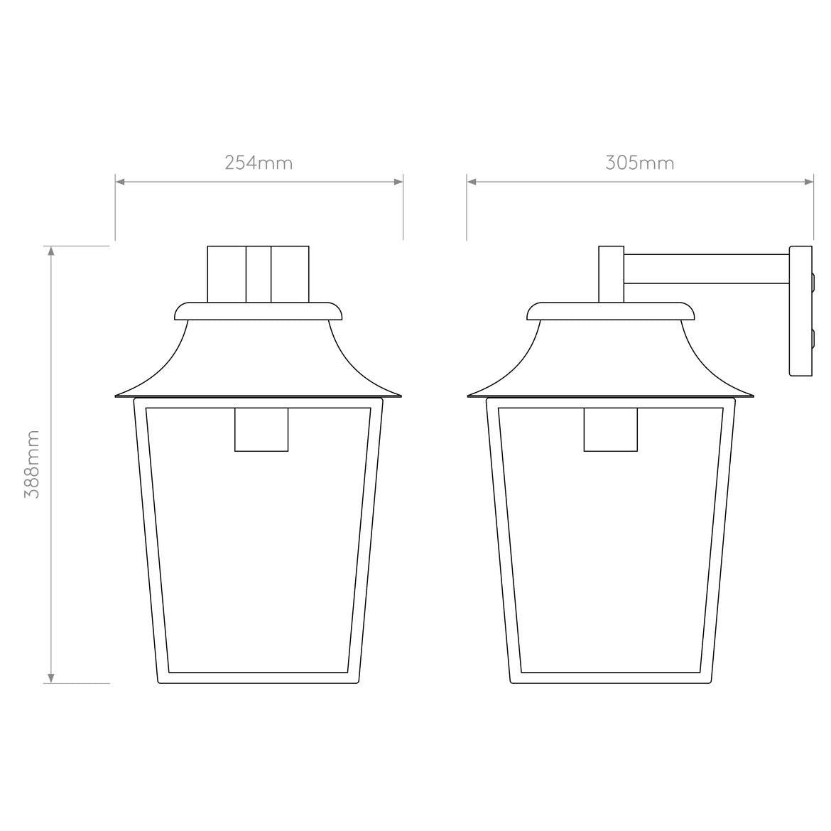 Richmond Outdoor Wall Lantern IP23 - Matt Black
